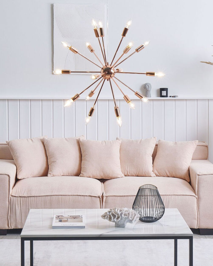 Lampada a Sospensione 18 punti Luci Metallo Rame stile glam moderno contemporaneo