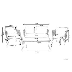 Set Conversazione Giardino Nero Rattan Sintetico Grigio Cuscini Da Esterno 4 Posti Con Tavolino