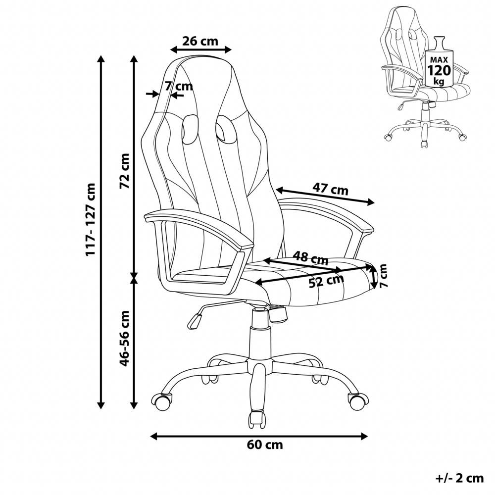 Sedia da ufficio in ecopelle nera e verde con funzione di inclinazione regolabile in altezza