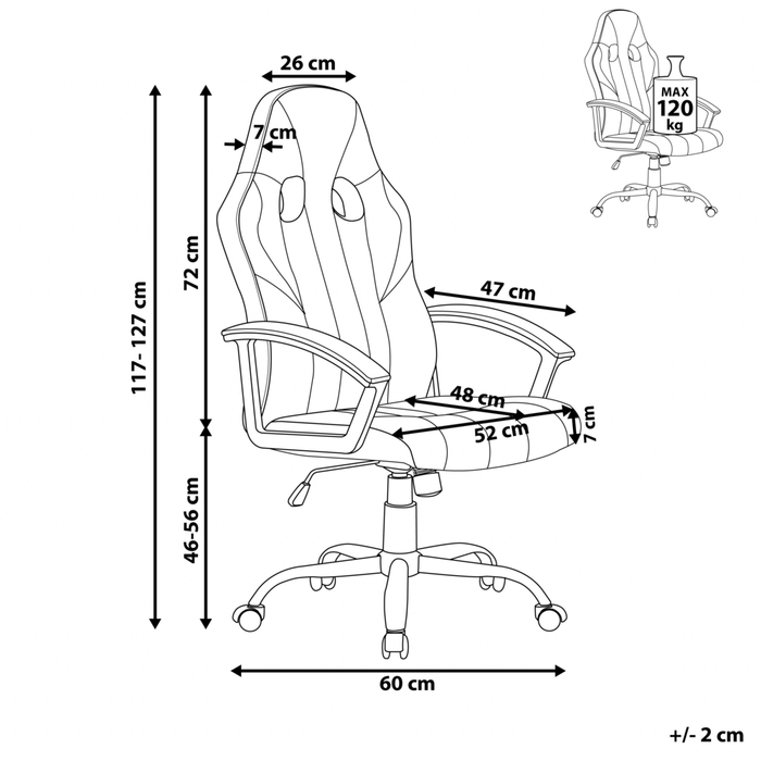 Sedia da ufficio in ecopelle nera e verde con funzione di inclinazione regolabile in altezza