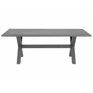 Tavolo da pranzo per esterno con piano a doghe in alluminio grigio 200 x 105 cm rettangolare per esterno moderno industriale