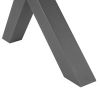 Tavolo da pranzo per esterno con piano a doghe in alluminio grigio 200 x 105 cm rettangolare per esterno moderno industriale