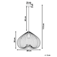 Lampadario moderno di design in metallo Nero a filo industriale
