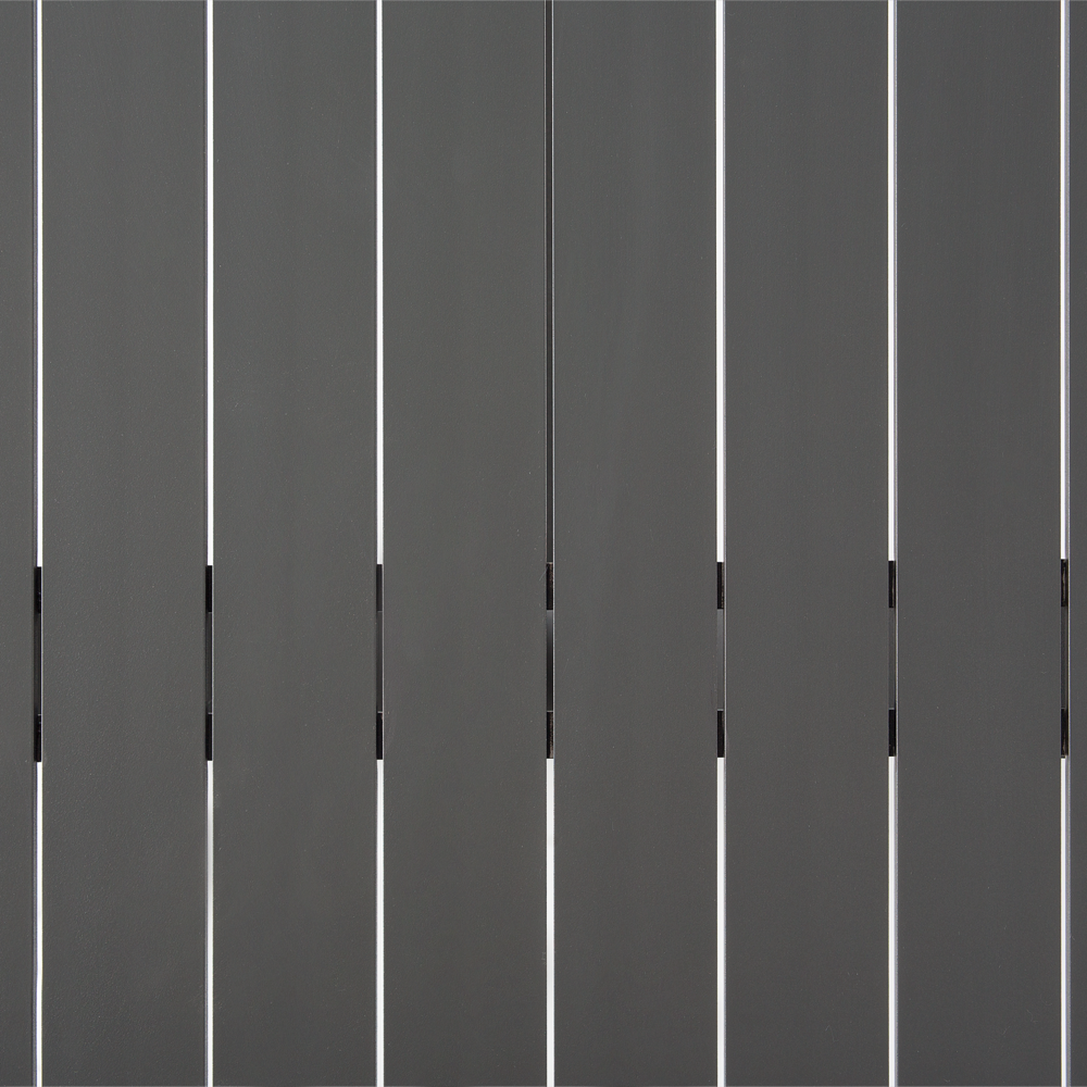 Tavolo da pranzo per esterno con piano a doghe in alluminio grigio 200 x 105 cm rettangolare per esterno moderno industriale