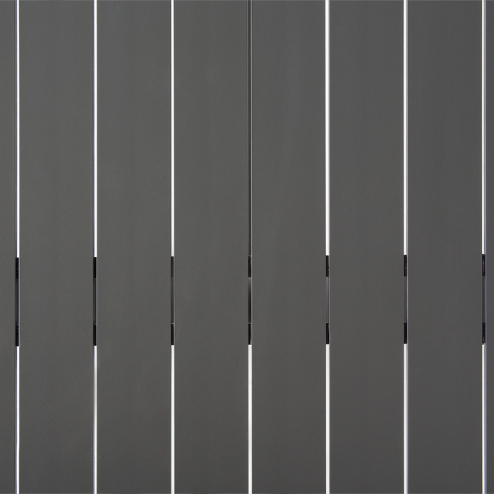 Tavolo da pranzo per esterno con piano a doghe in alluminio grigio 200 x 105 cm rettangolare per esterno moderno industriale