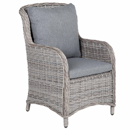 Set di 2 sedie da giardino grigio rattan sintetico 73L x 60W x 96H cm cuscini da esterno Modern