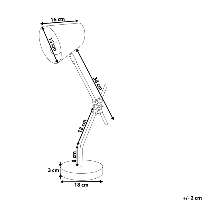 Lampada da tavolo Lampada da scrivania in metallo Nero con braccio a gru paralume orientabile