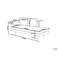 Chaise longue Blu Navy Velluto Imbottito versione sinistra Orientamento Gambe In Metallo Rafforzamento Cuscino Design Moderno