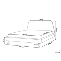 Struttura del letto in velluto Nero Gambe in legno chiaro 160 x 200 cm Retro