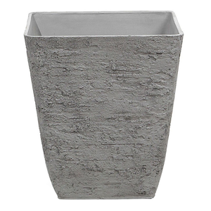 Vaso per piante in pietra grigia in poliresina 39 x 39 x 43 cm per interni ed esterni quadrato