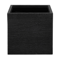 Vaso per piante fioriera in fibra nera solida quadrata 40 x 38 cm resistente ai raggi UV