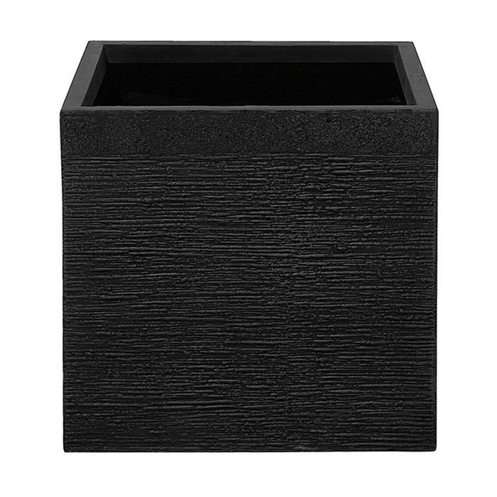 Vaso per piante fioriera in fibra nera solida quadrata 40 x 38 cm resistente ai raggi UV