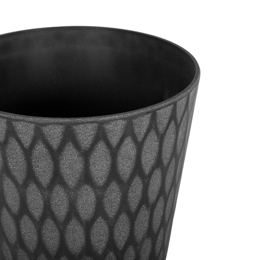 Vaso per piante fioriera in fibra di argilla grigio scuro per esterni 36 x 36 cm per tutte le stagioni