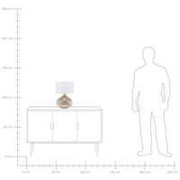 Lampada da Tavolo Metallo dorato 55H cm Paralume paralume in policotone Bianco Glam