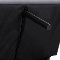 Divano letto grigio scuro a 3 posti con schienale reclinabile trapuntato