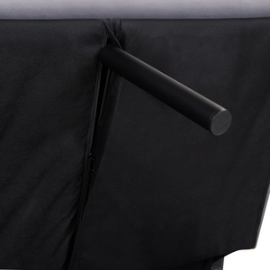 Divano letto grigio scuro a 3 posti con schienale reclinabile trapuntato