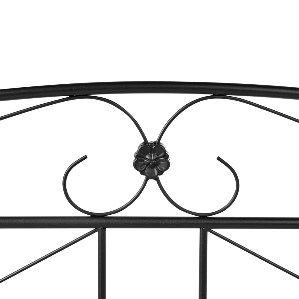 Letto 180 x 200 cm con struttura in metallo Nero Rete a doghe retrò