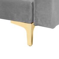 Divano Letto Grigio Velluto Trapuntato Tessuto Moderno Soggiorno Modulare 6 Posti Gambe dorato