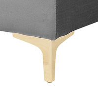 Pouf ottomana in tessuto trapuntato in velluto grigio moderno soggiorno quadrato poggiapiedi gambe dorate