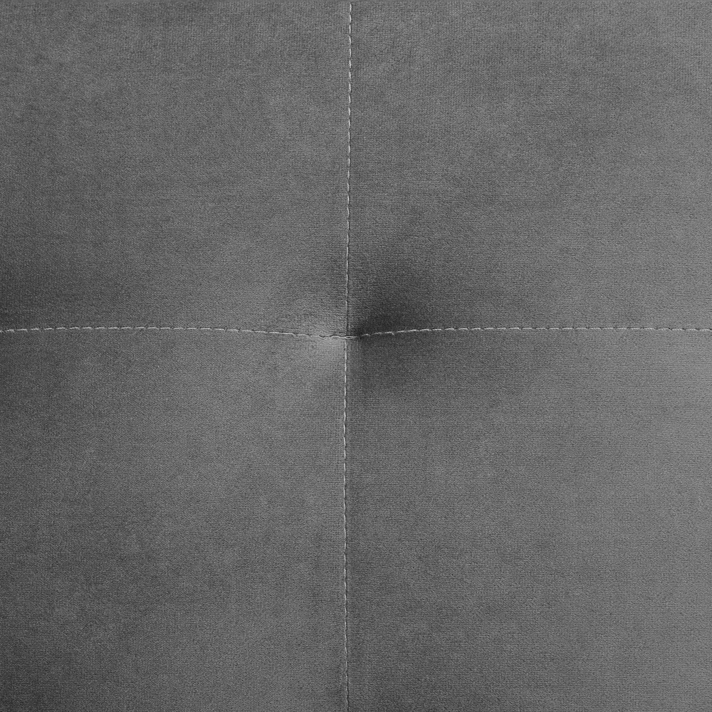 Pouf ottomana in tessuto trapuntato in velluto grigio moderno soggiorno quadrato poggiapiedi gambe dorate