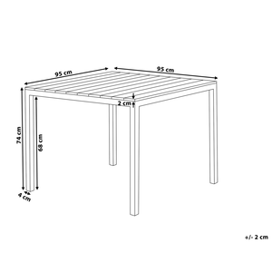 Tavolo da giardino in alluminio grigio e Nero resistente agli agenti atmosferici moderno