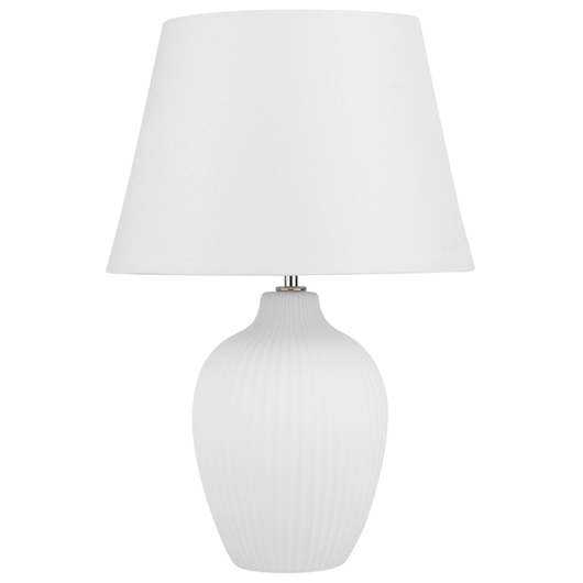 Lampada da Tavolo in Ceramica Bianca 52 cm Paralume Impero Comodino Soggiorno Camera da Letto Illuminazione Stile Retrò