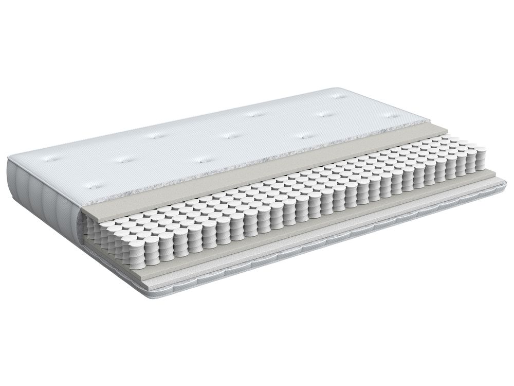 Materasso singolo double face medio duro tessuto bianco per letto 90 x 200 cm