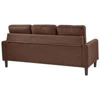 Divano 3 posti marrone con poggiapiedi ottomana imbottito metà secolo