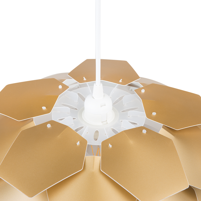 Lampadario Lampada a Sospensione con paralume a pigna in plastica dorata