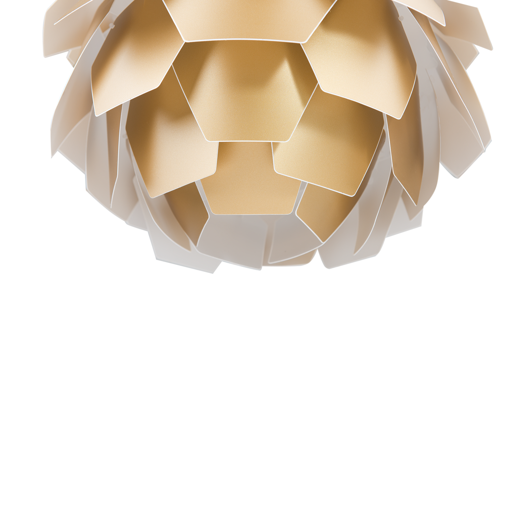 Lampadario Lampada a Sospensione con paralume a pigna in plastica dorata