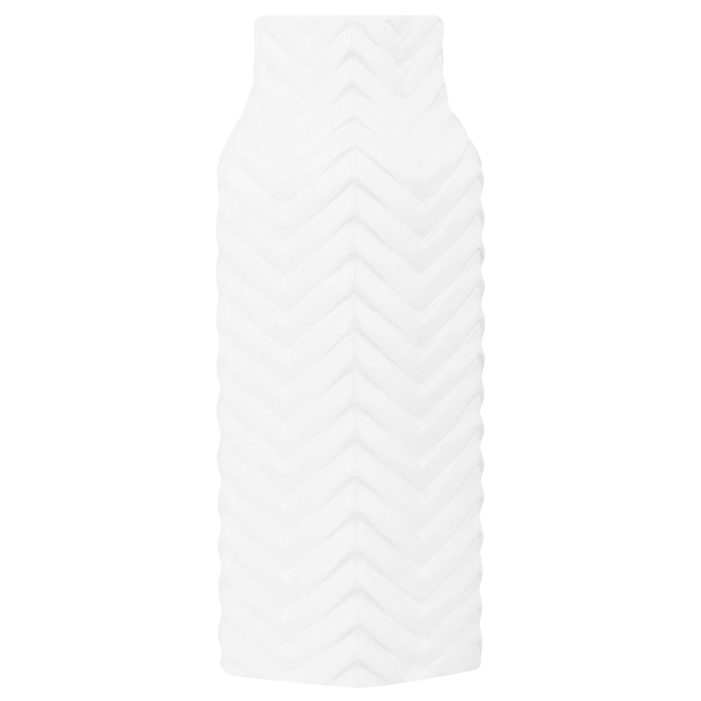 Vaso Fiori gres porcellanato Bianca Rigata Lucida Glamour in stile moderno