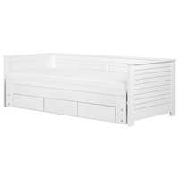 Letto Allungabile Legno MDF Bianco 3 Cassetti a Doghe 90/180 x 200 cm