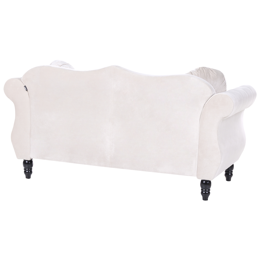 Set da soggiorno Velluto beige 2 posti 3 posti Button Cuscini trapuntati Braccia arrotolate Glam