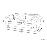 Divano in velluto rosso a 3 posti con bordatura a testa di chiodo Cuscini trapuntati con braccioli arrotolati Glam