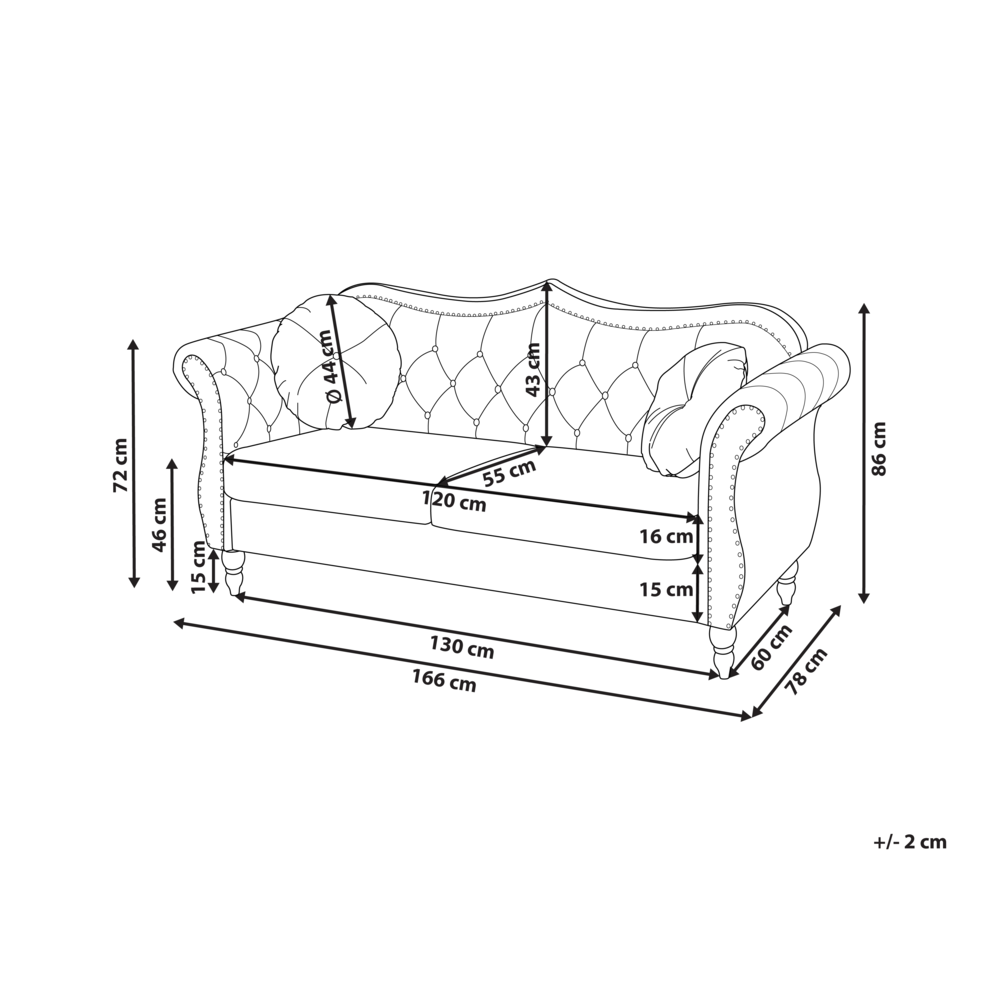 Divano in velluto rosso a 2 posti con bottoncino per finiture con bottoni Cuscini trapuntati Braccia arrotolate Glam