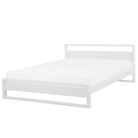 Letto in Legno di Pino Bianco a Doghe Design Minimalista 180 x 200 cm stile scandinavo retrò