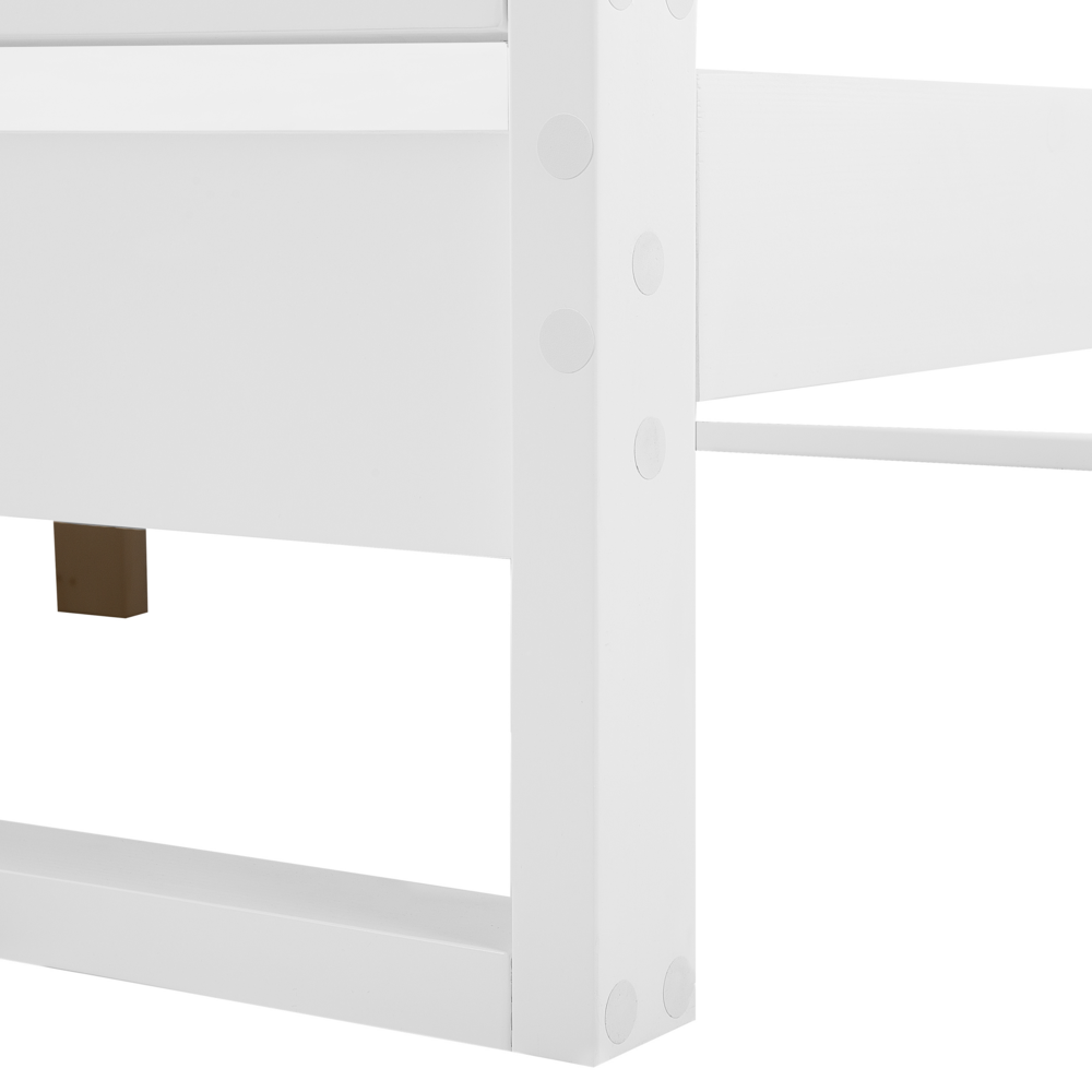 Letto in Legno di Pino Bianco a Doghe Design Minimalista 180 x 200 cm stile scandinavo retrò