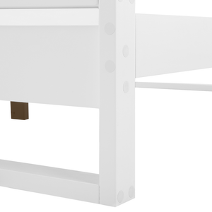 Letto in Legno di Pino Bianco a Doghe Design Minimalista 180 x 200 cm stile scandinavo retrò