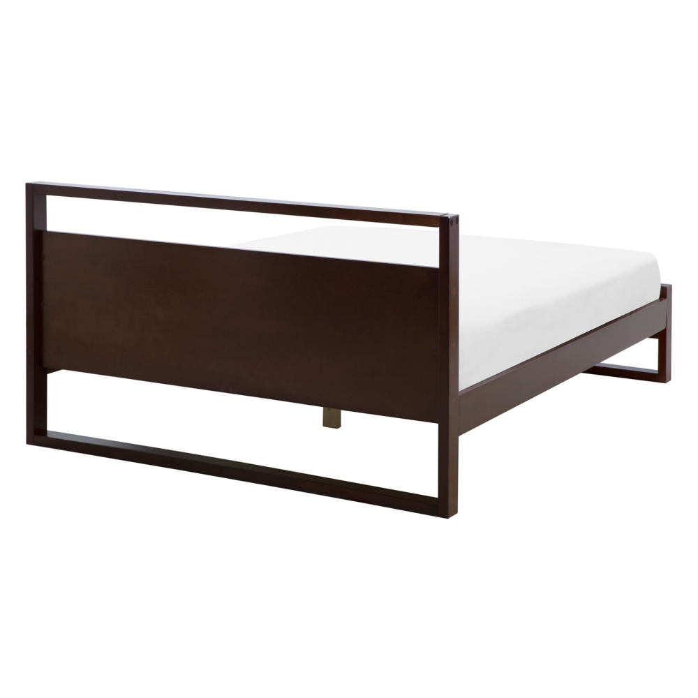 Letto matrimoniale in legno di pino scuro 140 x 200 cm a doghe