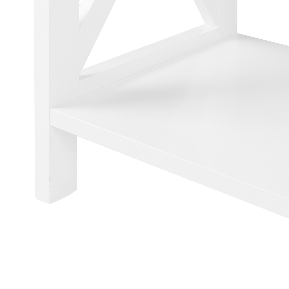 Libreria impiallacciata in legno bianco 4 ripiani a scaletta minimalista