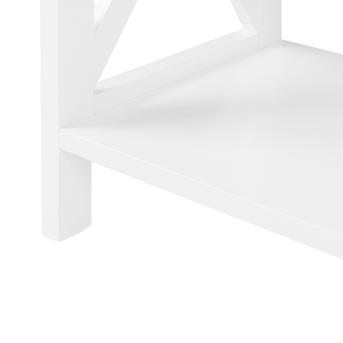 Libreria impiallacciata in legno bianco 4 ripiani a scaletta minimalista