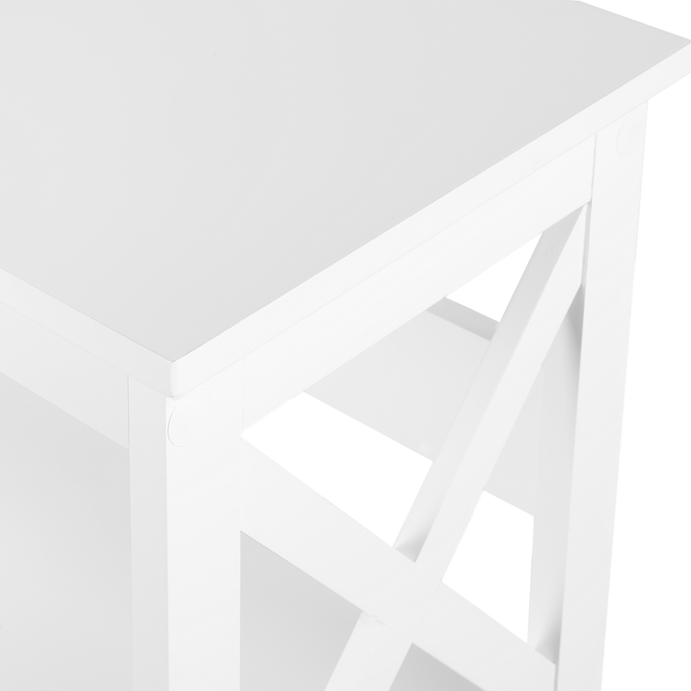 Libreria impiallacciata in legno bianco 4 ripiani a scaletta minimalista