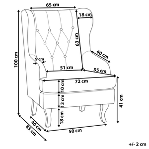 Sedia Wingback con rivestimento in velluto verde e gambe nere in stile scandinavo