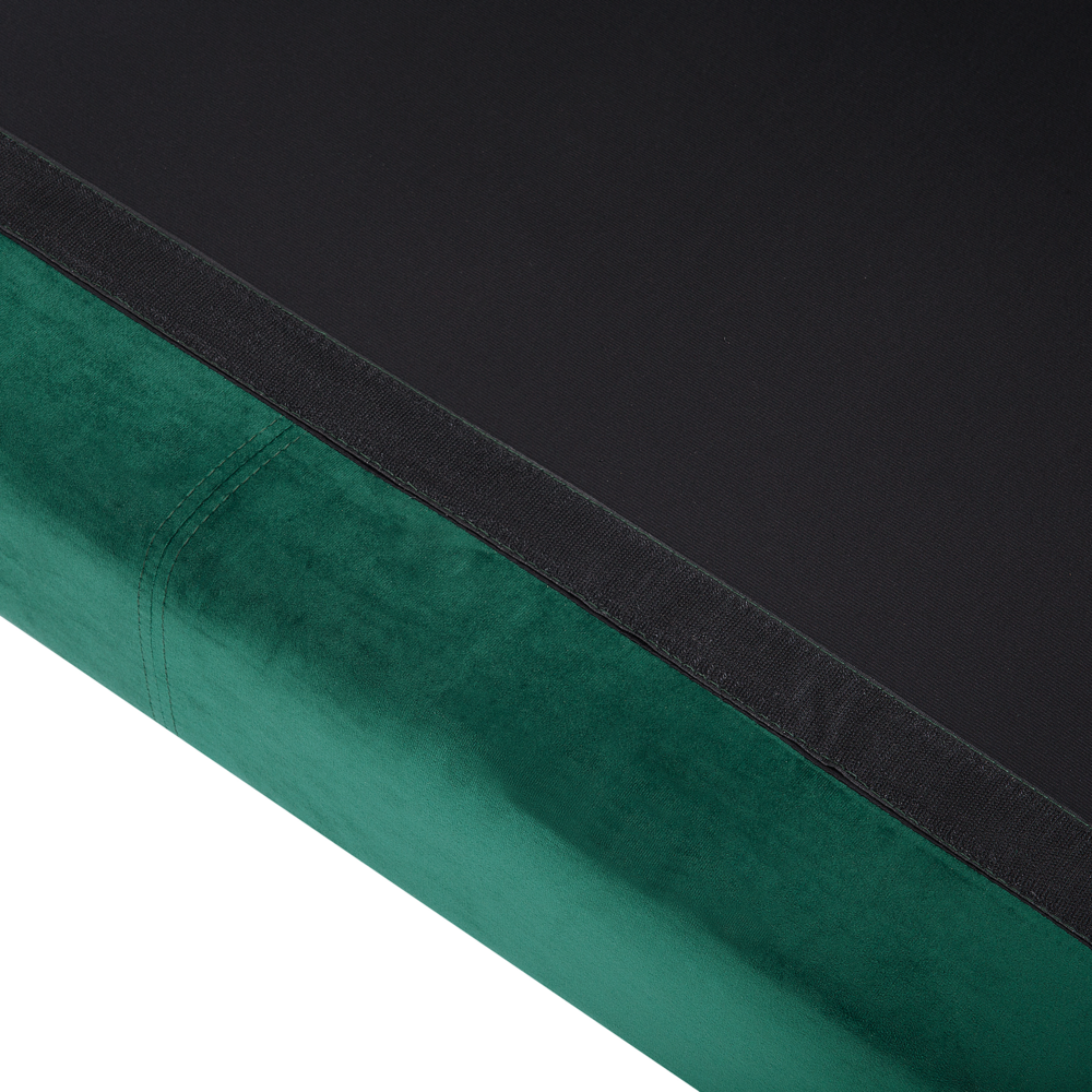 Divano Angolare in Velluto di colore Verde versione destra con Ottomana confortevole stile moderno