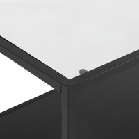 Tavolino Piano in Vetro Struttura in Metallo Nero 100 x 54 cm Rettangolare Moderno Soggiorno Minimalista