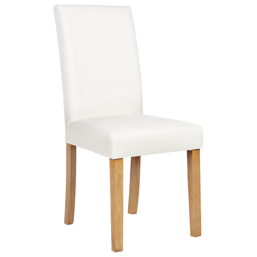 Set di 2 sedie da pranzo bianche con gambe in legno ecopelle moderne