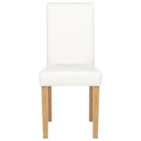 Set di 2 sedie da pranzo bianche con gambe in legno ecopelle moderne