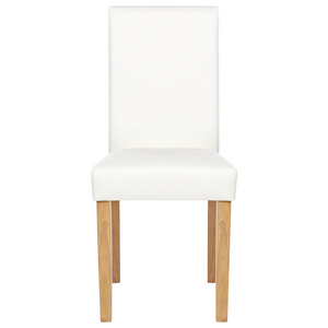 Set di 2 sedie da pranzo bianche con gambe in legno ecopelle moderne