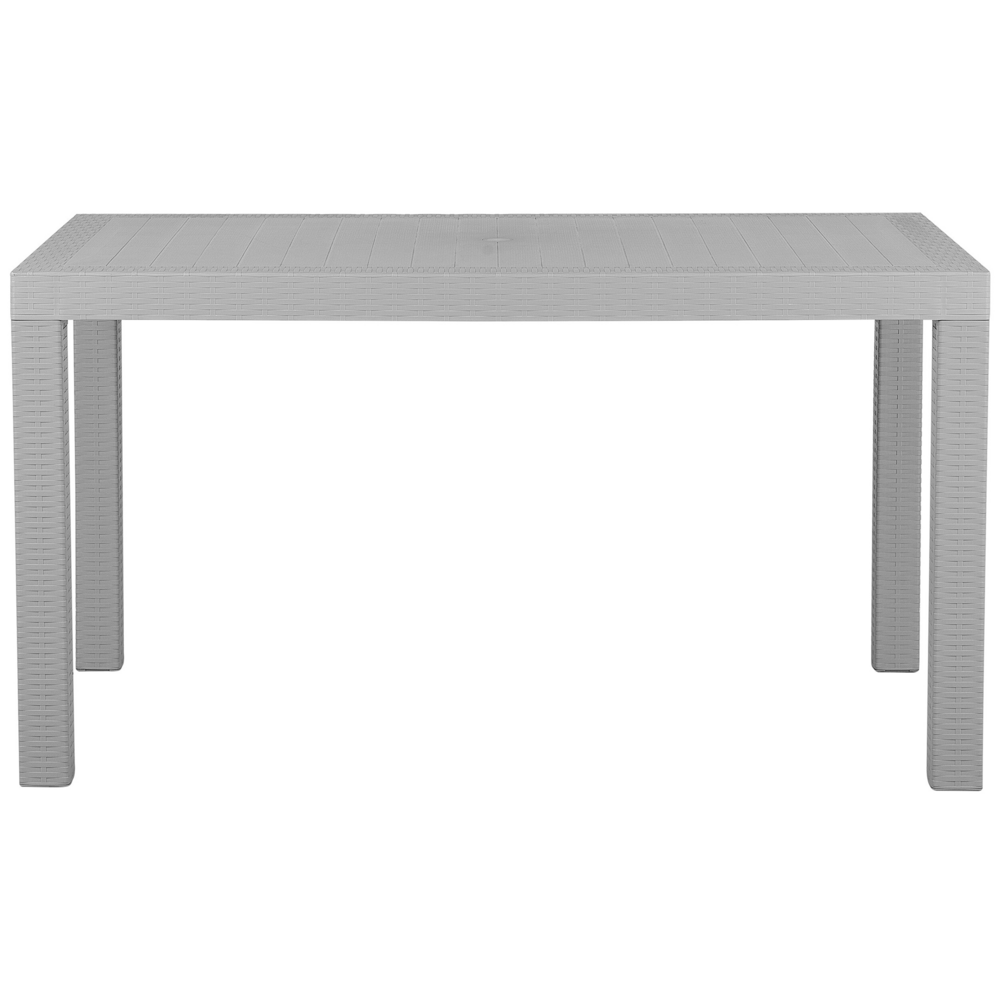 Tavolo da pranzo da giardino grigio chiaro 140 x 80 cm 6 posti rettangolare minimalista