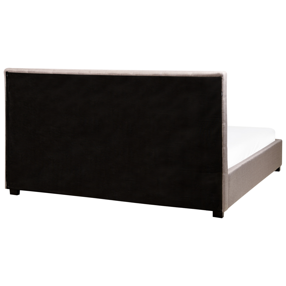 Letto contenitore matrimoniale imbottito grigio chiaro con rete a doghe e cassetti 180 x 200 cm